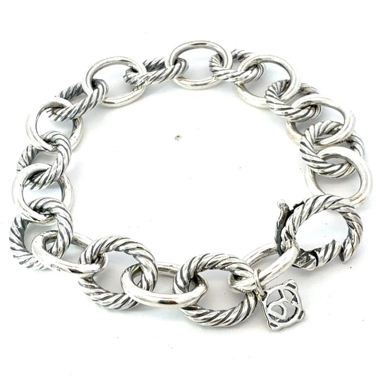 David Yurman Bracelet Size 7.5" Sterling Silver Estate DY777