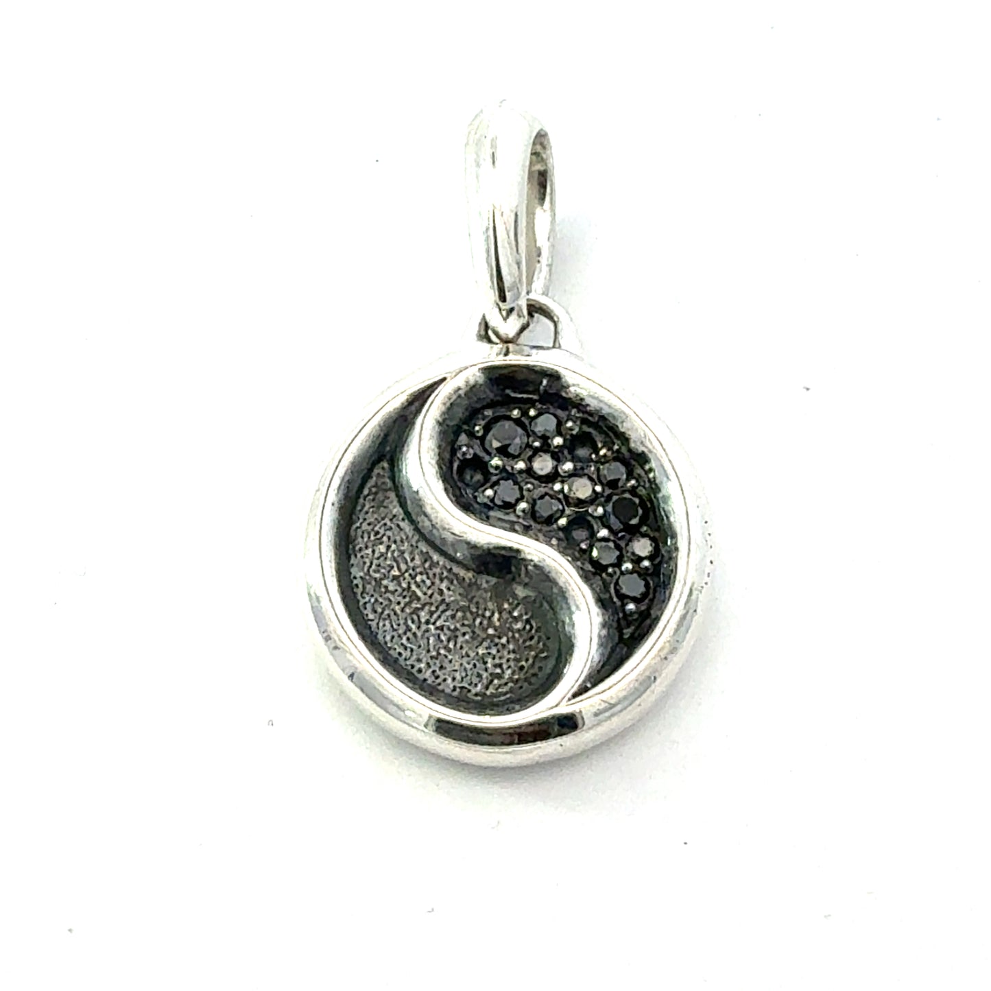 David Yurman Black Diamond Ying Yang Sterling Silver Estate DY778