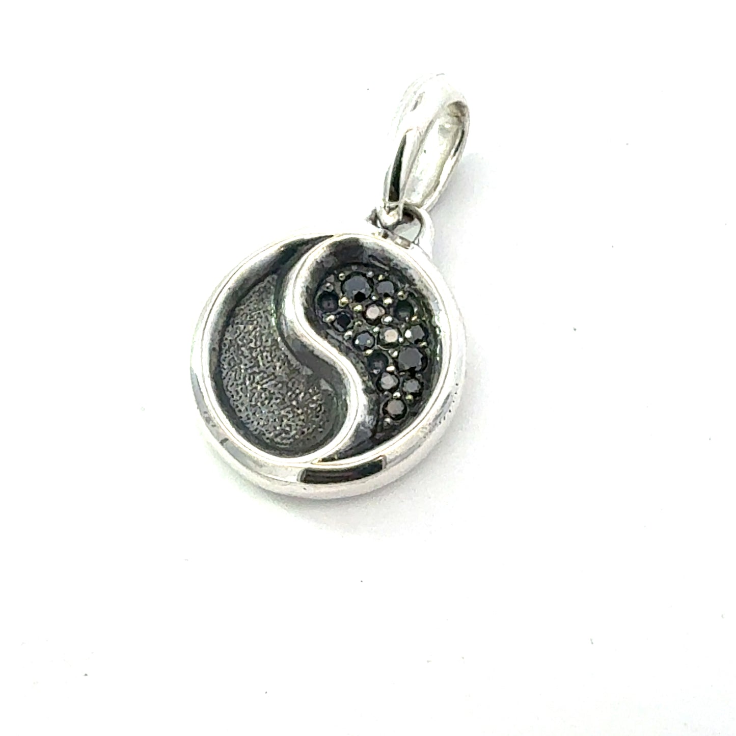 David Yurman Black Diamond Ying Yang Sterling Silver Estate DY778