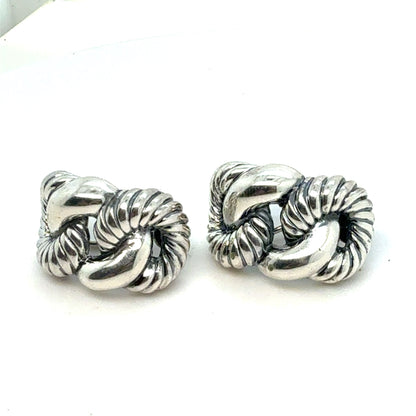 David Yurman Clip on Earrings Sterling Silver Estate DY795