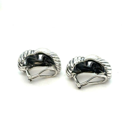 David Yurman Clip on Earrings Sterling Silver Estate DY795