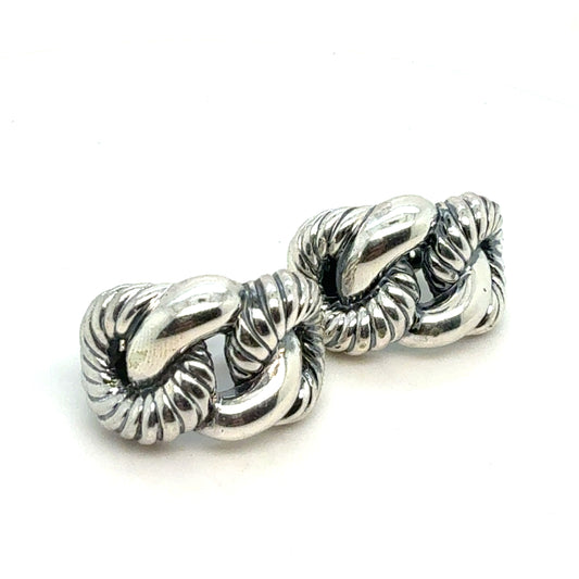 David Yurman Clip on Earrings Sterling Silver Estate DY795