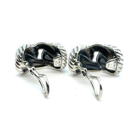 David Yurman Clip on Earrings Sterling Silver Estate DY795