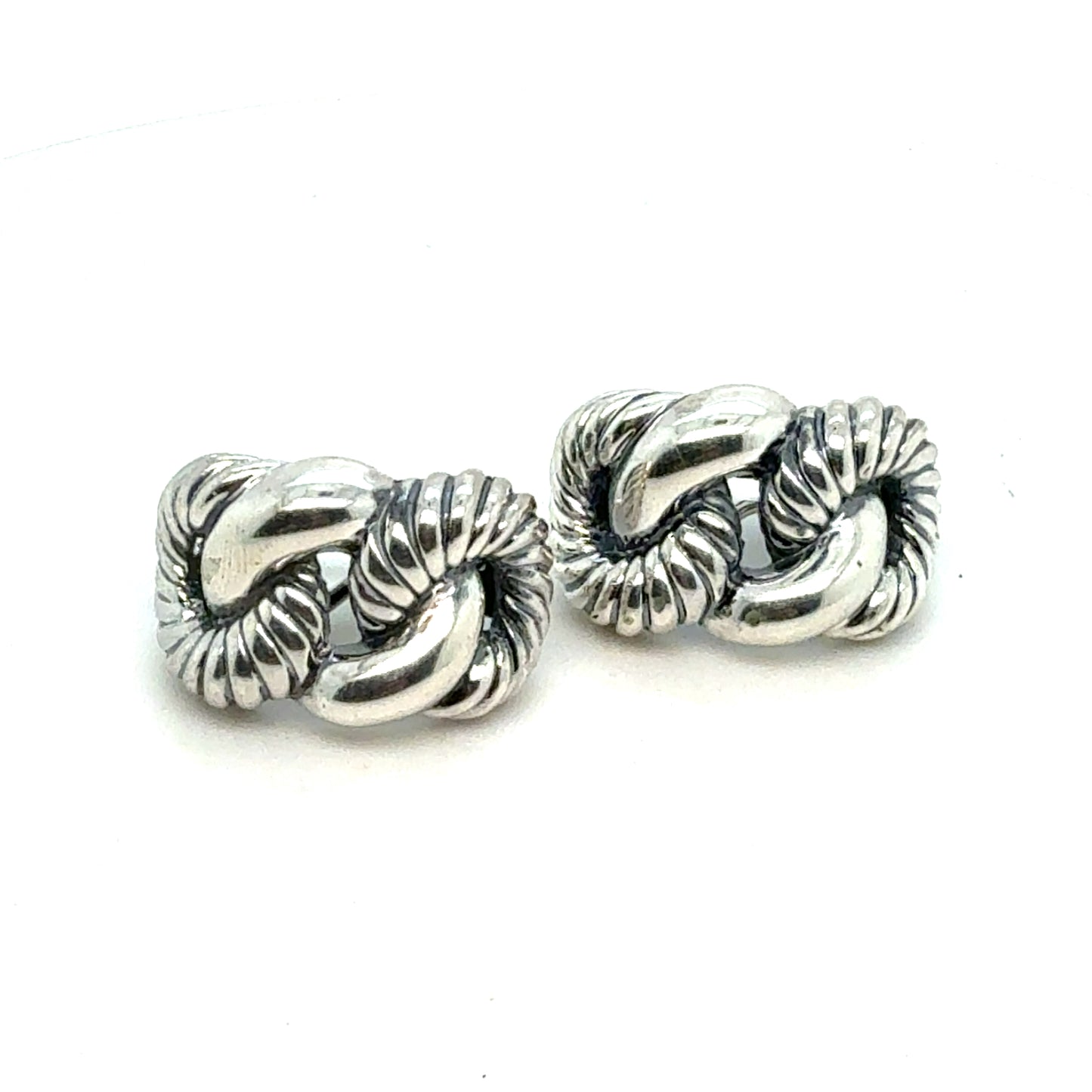 David Yurman Clip on Earrings Sterling Silver Estate DY795