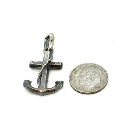 David Yurman Anchor Amulet Sterling Silver Estate DY797