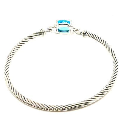 David Yurman Bl Topaz Cuff Bracelet Size M Silver Estate DY801