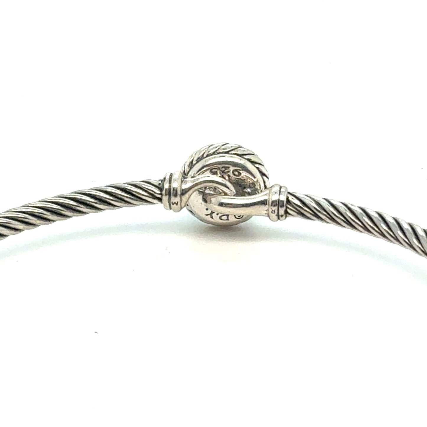 David Yurman London Bl Topaz Cuff Bracelet Size M Silver 3 mm Estate DY802