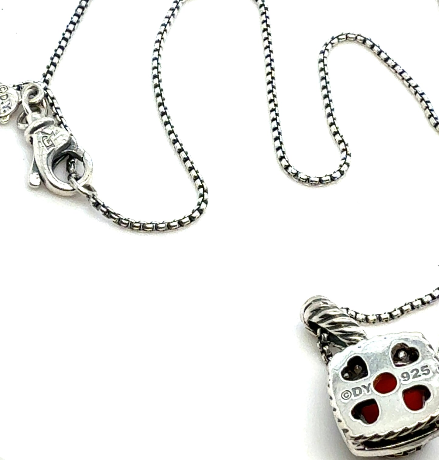 David Yurman Chalcidony Diamond Necklace Size Silver Estate DY803