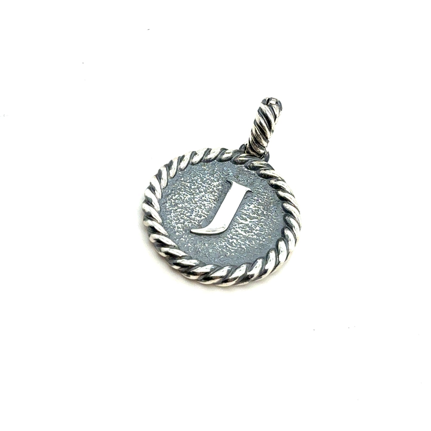 David Yurman Letter J Amulet Sterling Silver Estate DY810