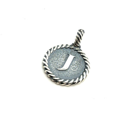 David Yurman Letter J Amulet Sterling Silver Estate DY810