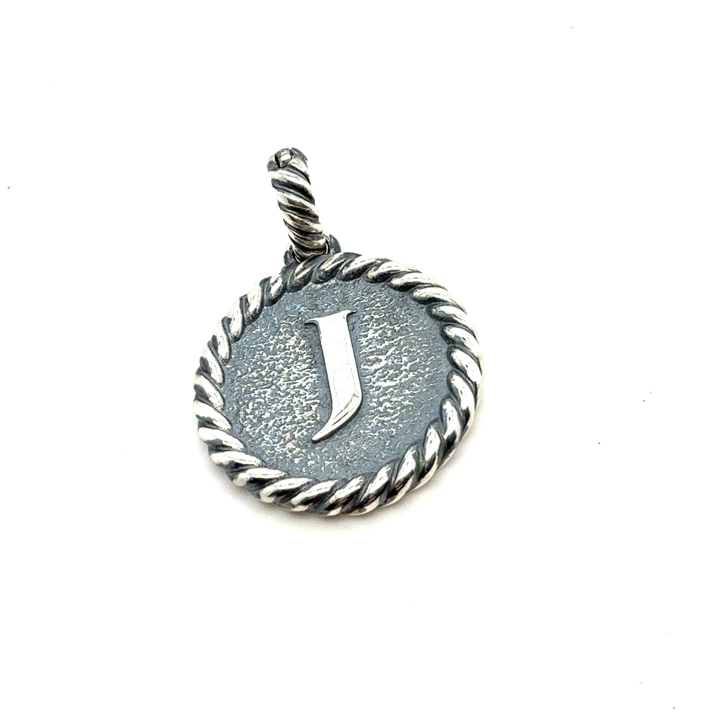 David Yurman Letter J Amulet Sterling Silver Estate DY810