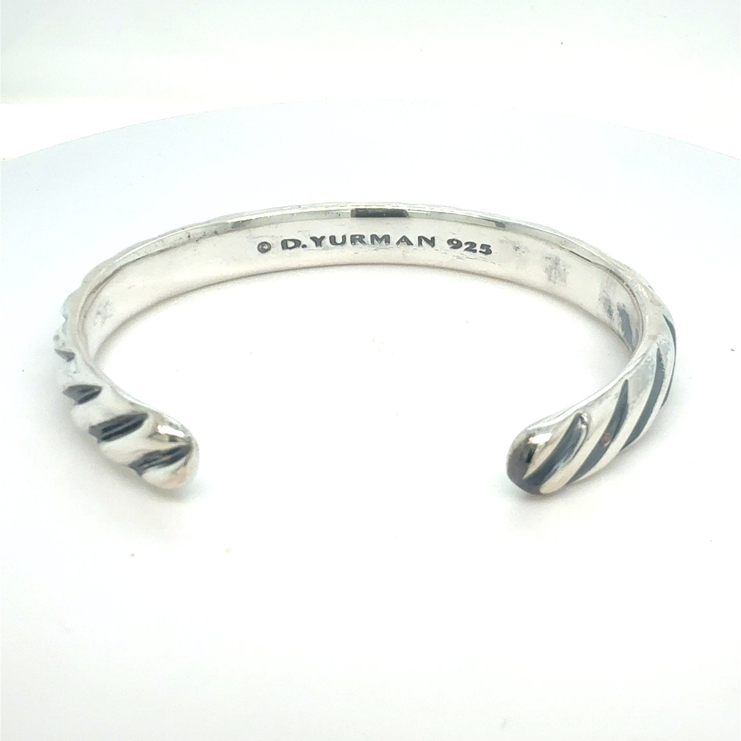 David Yurman Chevron Cuff Bracelet Size M Sterling Silver Estate DY570