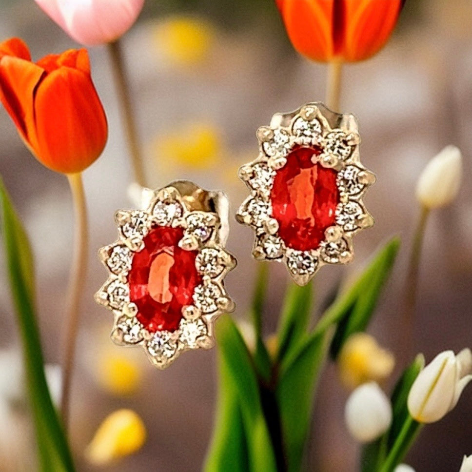 Natural Sapphire Diamond Stud Earrings 14k Gold 0.70 TCW Certified $2,450 215608 - Certified Fine Jewelry