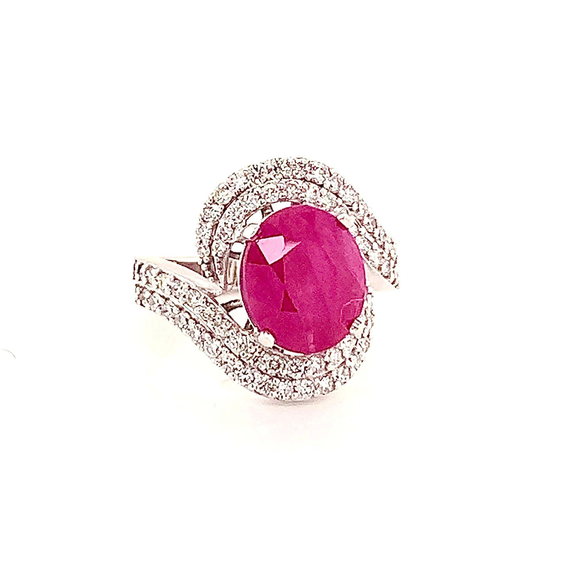 Natural Ruby Diamond Ring 14k Gold 6.32 TCW Size 6.5 GIA Certified $6,975 111872 - Certified Fine Jewelry