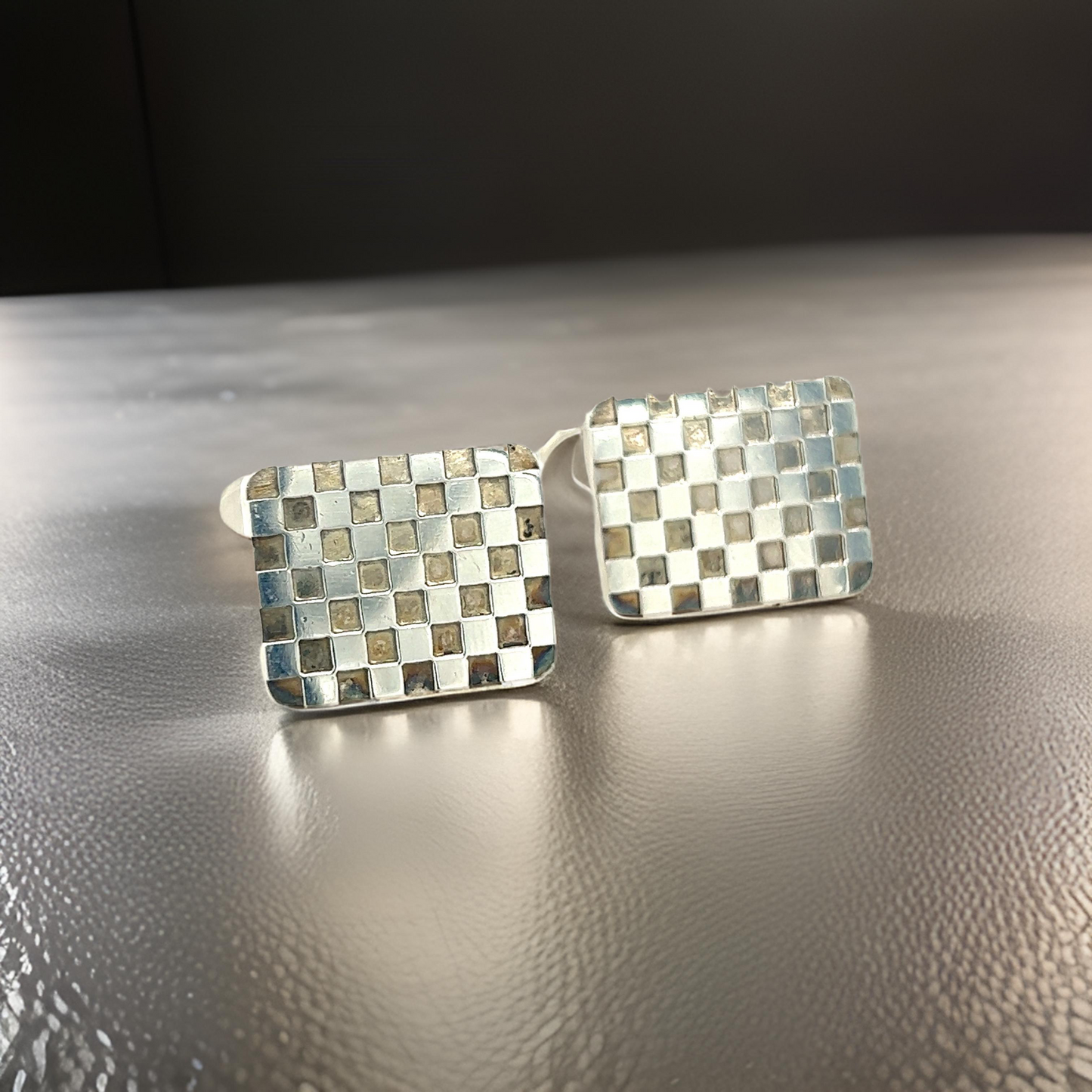 Georg Jensen Checkerboard Cufflinks Silver Estate GJ42