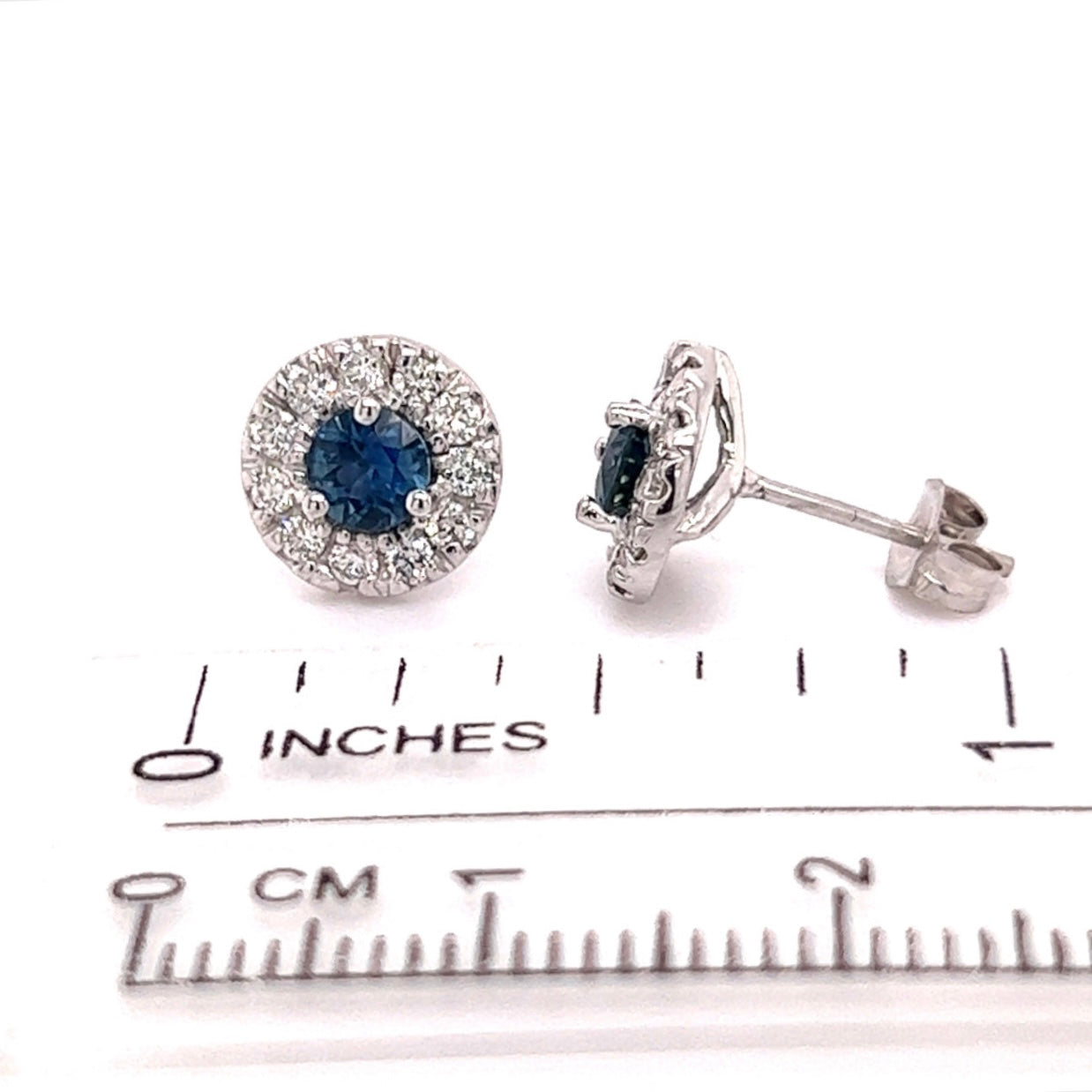 Natural Sapphire Diamond Stud Earrings 14k Gold 1.09 TCW Certified $3,950 216098