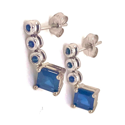 Natural Sapphire Dangle Earrings 14k Gold 1.32 TCW Certified $2,490 113471