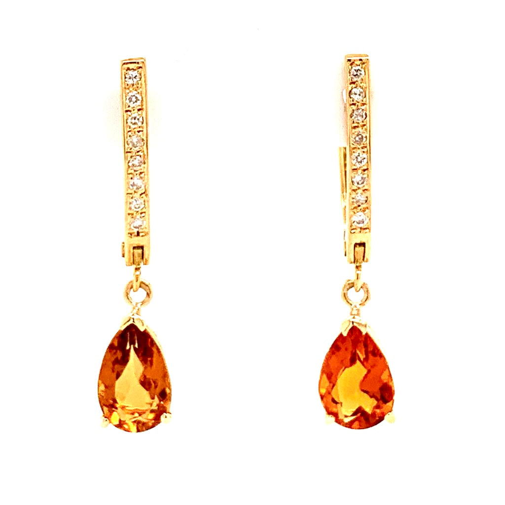 Citrine Diamond Earrings 14k Gold 3.79 TCW Women Certified $1,490 820452