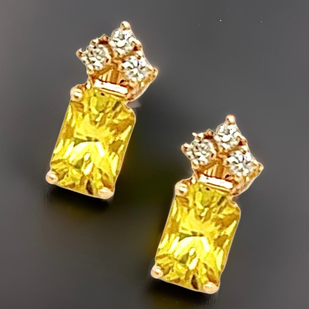 Natural Sapphire Diamond Earrings 14k Gold 1.74 TCW Certified $1,590 121259