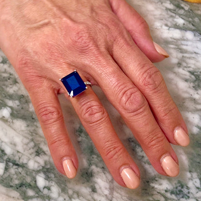 Sapphire Diamond Ring Size 6.75 14k Y Gold 12.05 TCW Certified $3,000 216188 - Certified Fine Jewelry