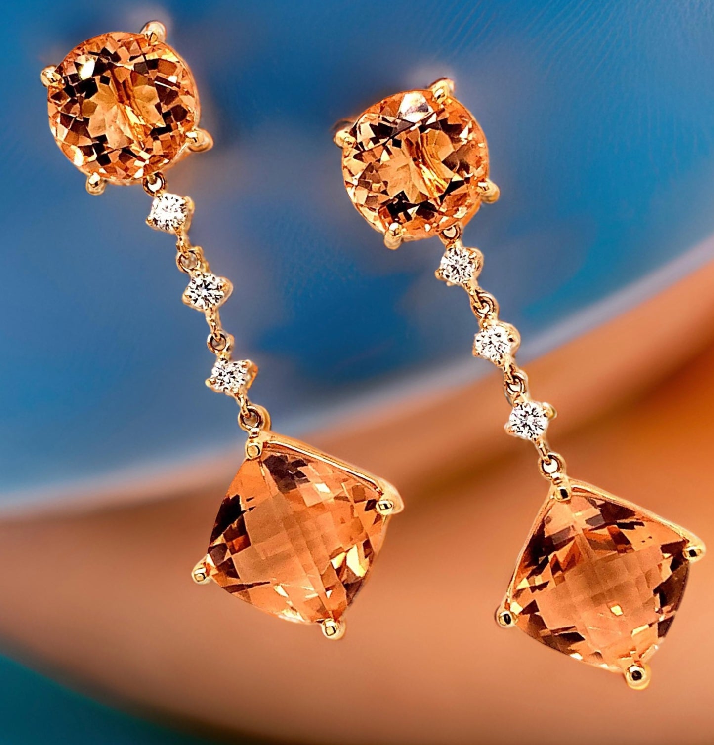 Natural Morganite Diamond Earrings 14k Gold 10.1 TCW Certified $5,950 111536