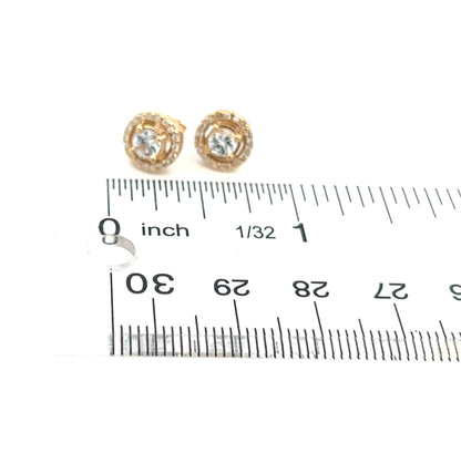 Natural White Sapphire Diamond Stud Earrings 14k Yellow Gold 0.97 TCW Certified $3,075 216092