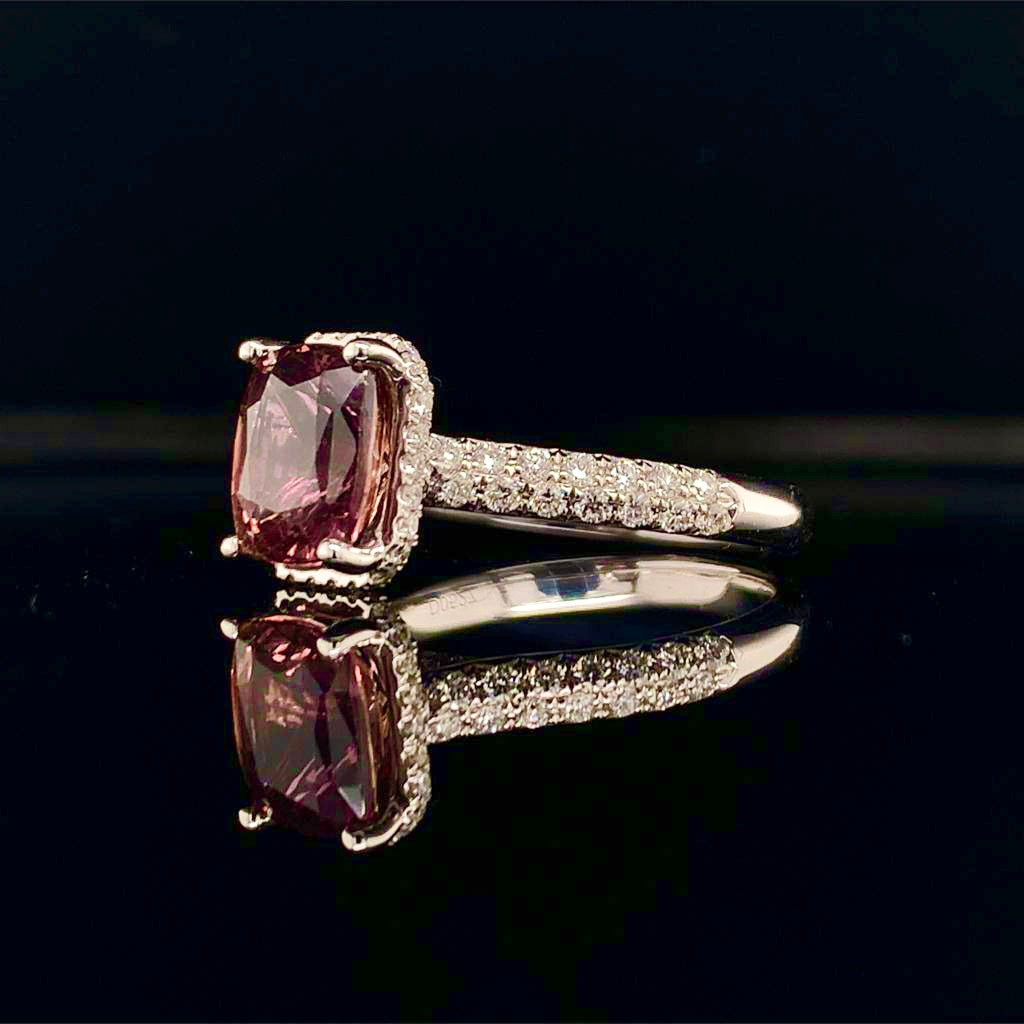 Diamond Sapphire Ring 18k Gold WG Women 3.027 Ct Certified $3950 913126 - Certified Fine Jewelry