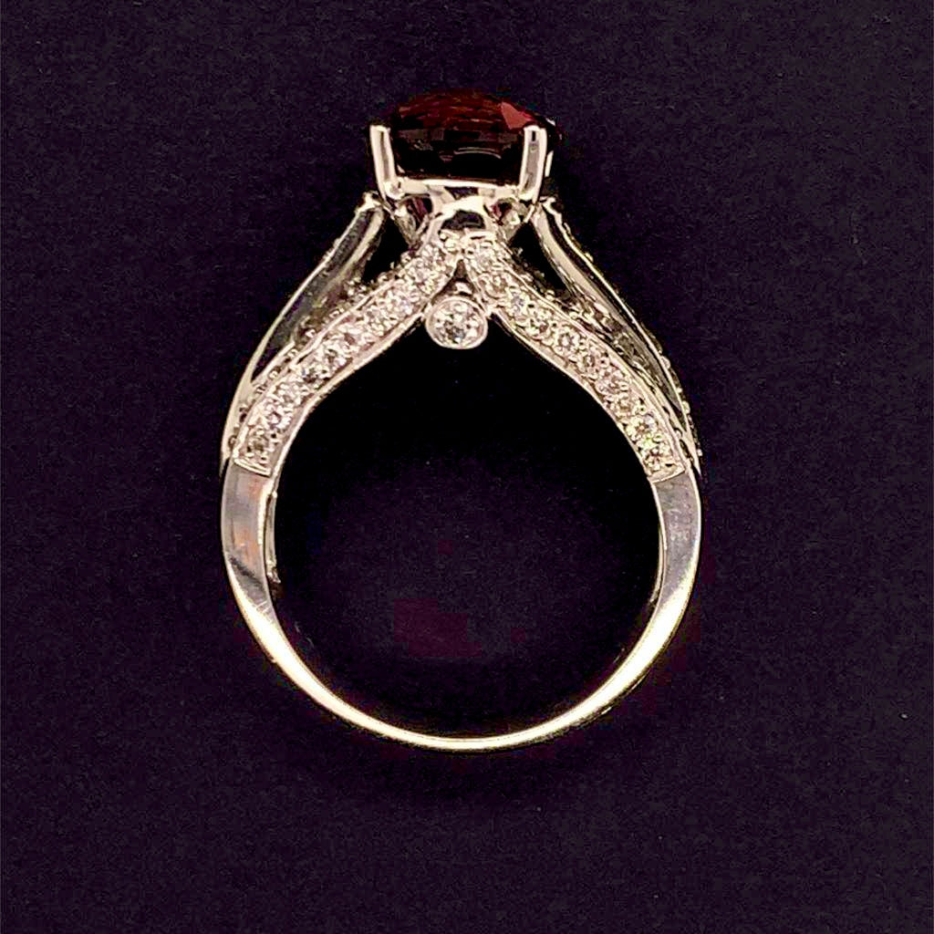 Diamond Tourmaline Rubellite Ring 7.25 14k Gold 3.65 Ct Women Certified $4,950 913505 - Certified Fine Jewelry