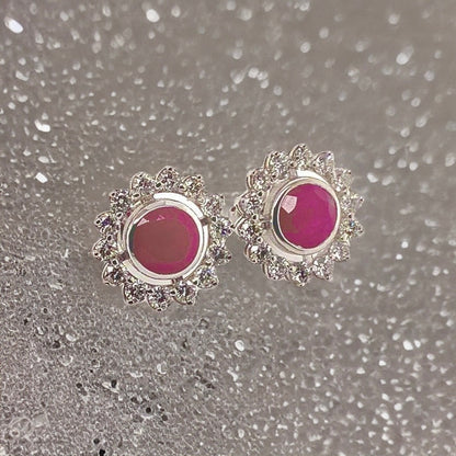 Diamond Ruby Earrings 14k Gold 2.07 TCW Certified $5,250 018670