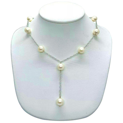 Akoya Pearl Necklace 9-9.5 mm 14k Gold 21" Women Certified $2,950 721468