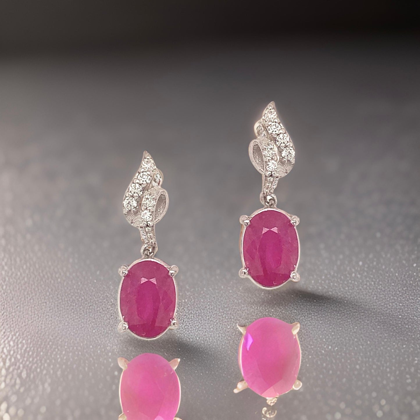 Natural Ruby Diamond Earrings 14k Gold 1.55 TCW Certified $3,050 018663