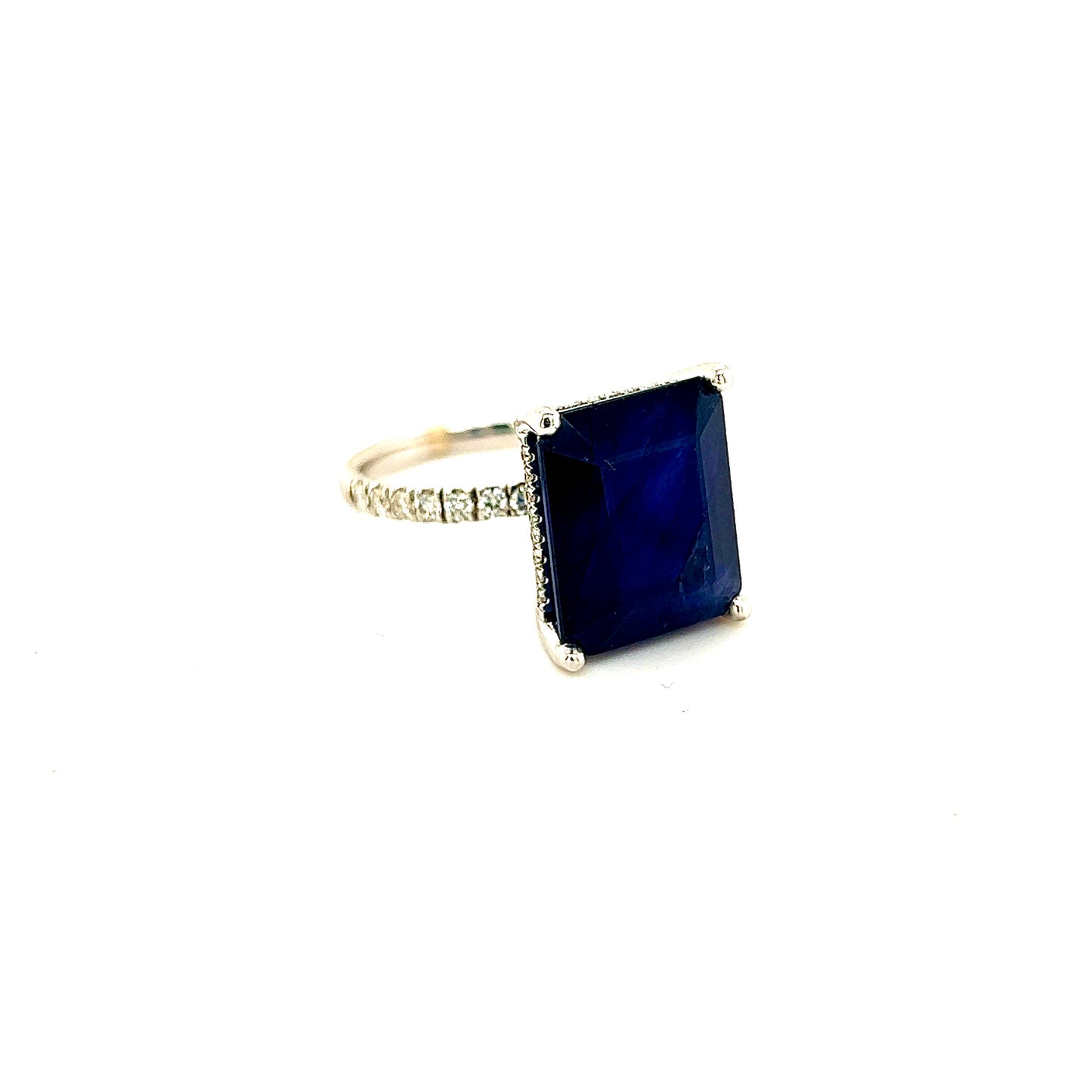 Sapphire Diamond Ring Size 6.75 14k Y Gold 12.05 TCW Certified $3,000 216188