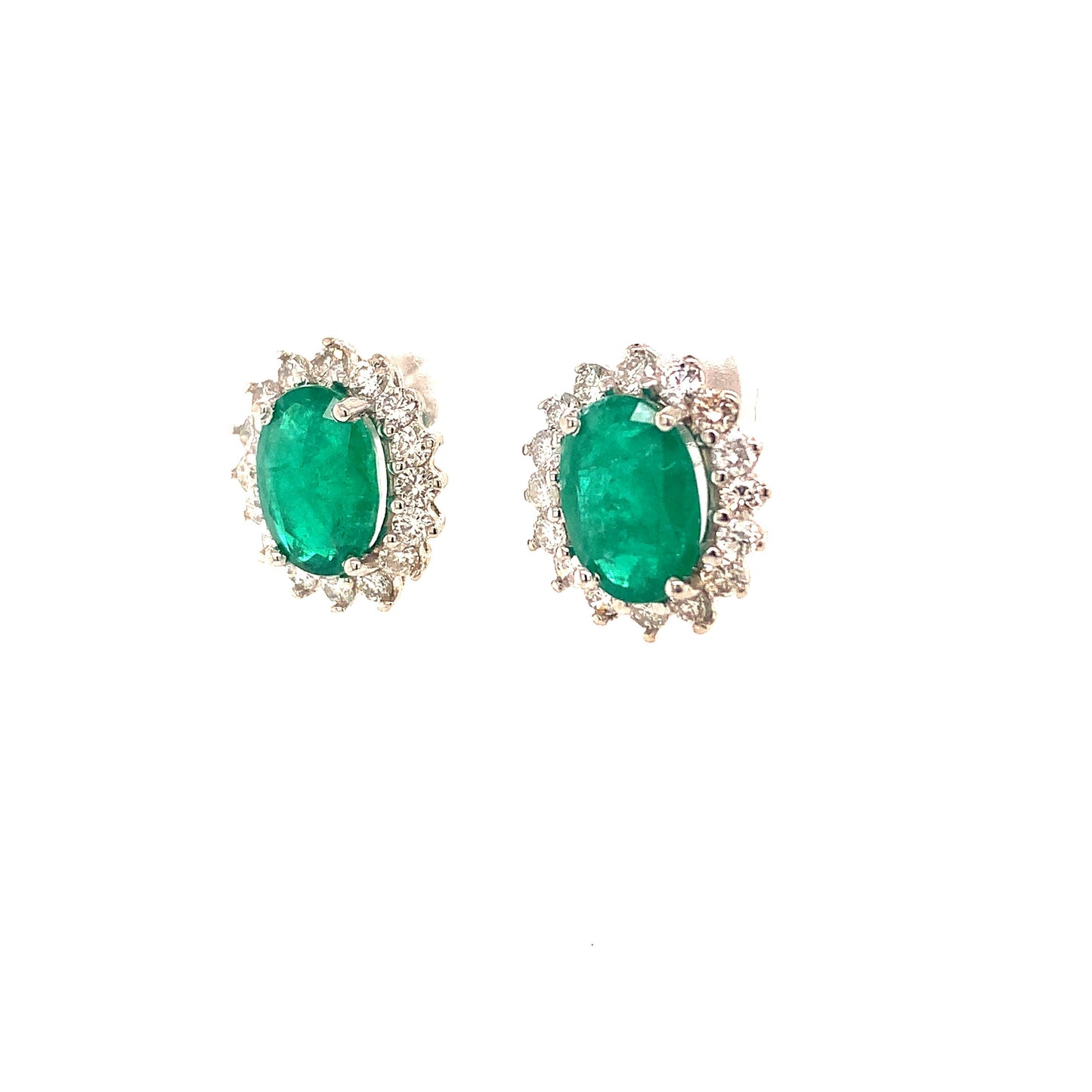 Natural Emerald Diamond Earrings 14k Gold 5.03 TCW Certified $6,550 113437