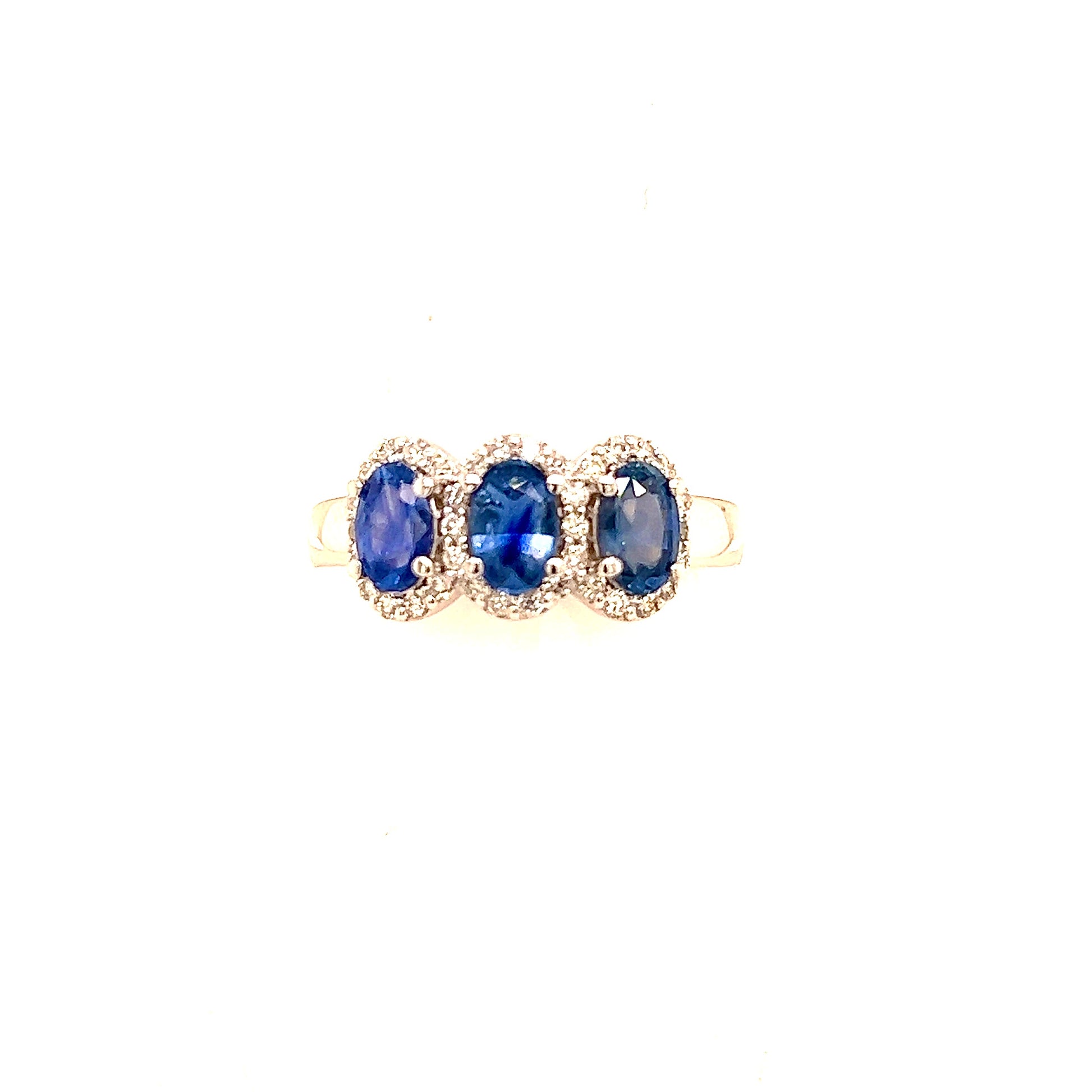 Natural Sapphire Diamond Ring 7 14k W Gold 1.67 TCW Certified $4,975 218113 - Certified Fine Jewelry