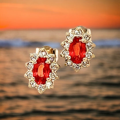 Natural Sapphire Diamond Stud Earrings 14k Gold 0.90 TCW Certified $2,450 215601