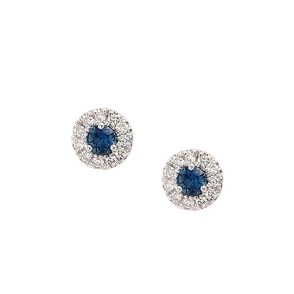 Natural Sapphire Diamond Stud Earrings 14k Gold 1.09 TCW Certified $3,950 216098