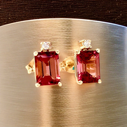 Natural Tourmaline Diamond Earrings 14k Gold 2.13 TCW Certified $1,950 018680