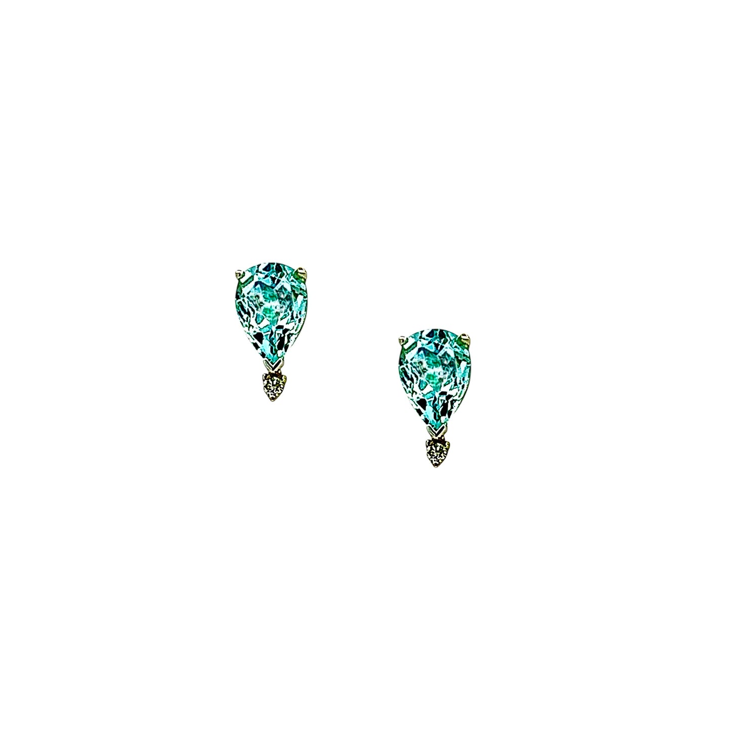 Natural Aquamarine Diamond Earrings 14k W Gold 3.35 TCW Certified $3,950 210755