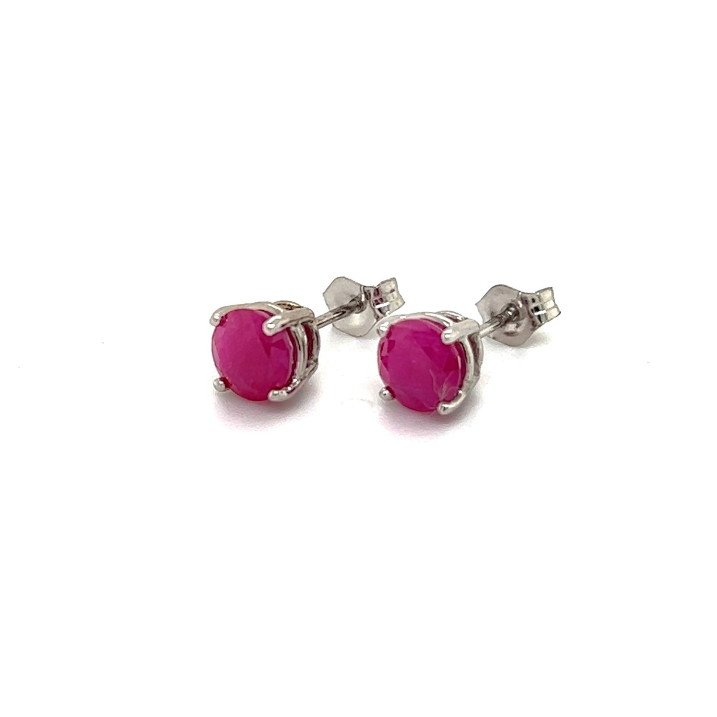 Natural Ruby Stud Earrings 14k Gold 1.91 TCW 1.28 Grams Certified $2,290 210750