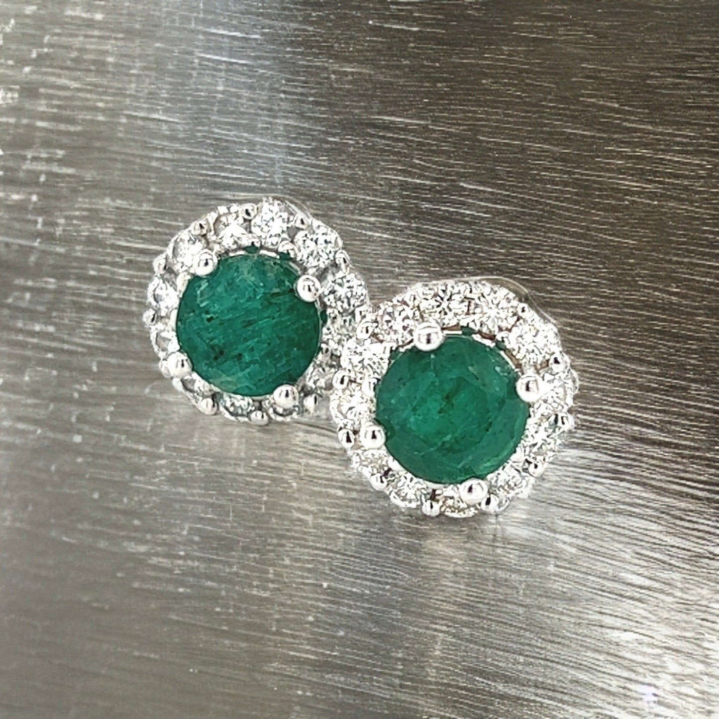 Natural Emerald Diamond Earrings 14k Gold 3.02 TCW Certified $5,490 211182