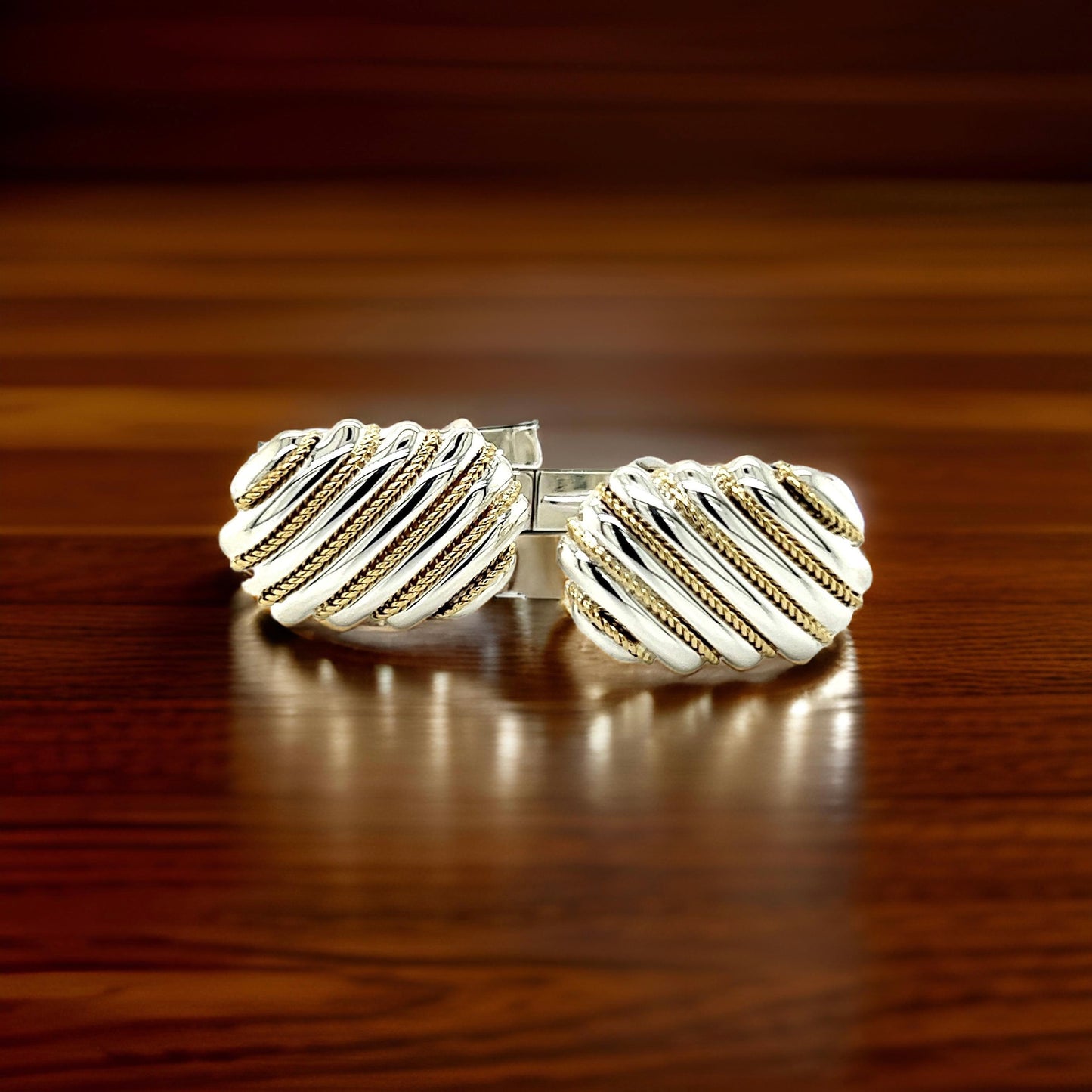 Tiffany & Co Estate Cufflinks 18k Gold + Sterling Silver TIF764