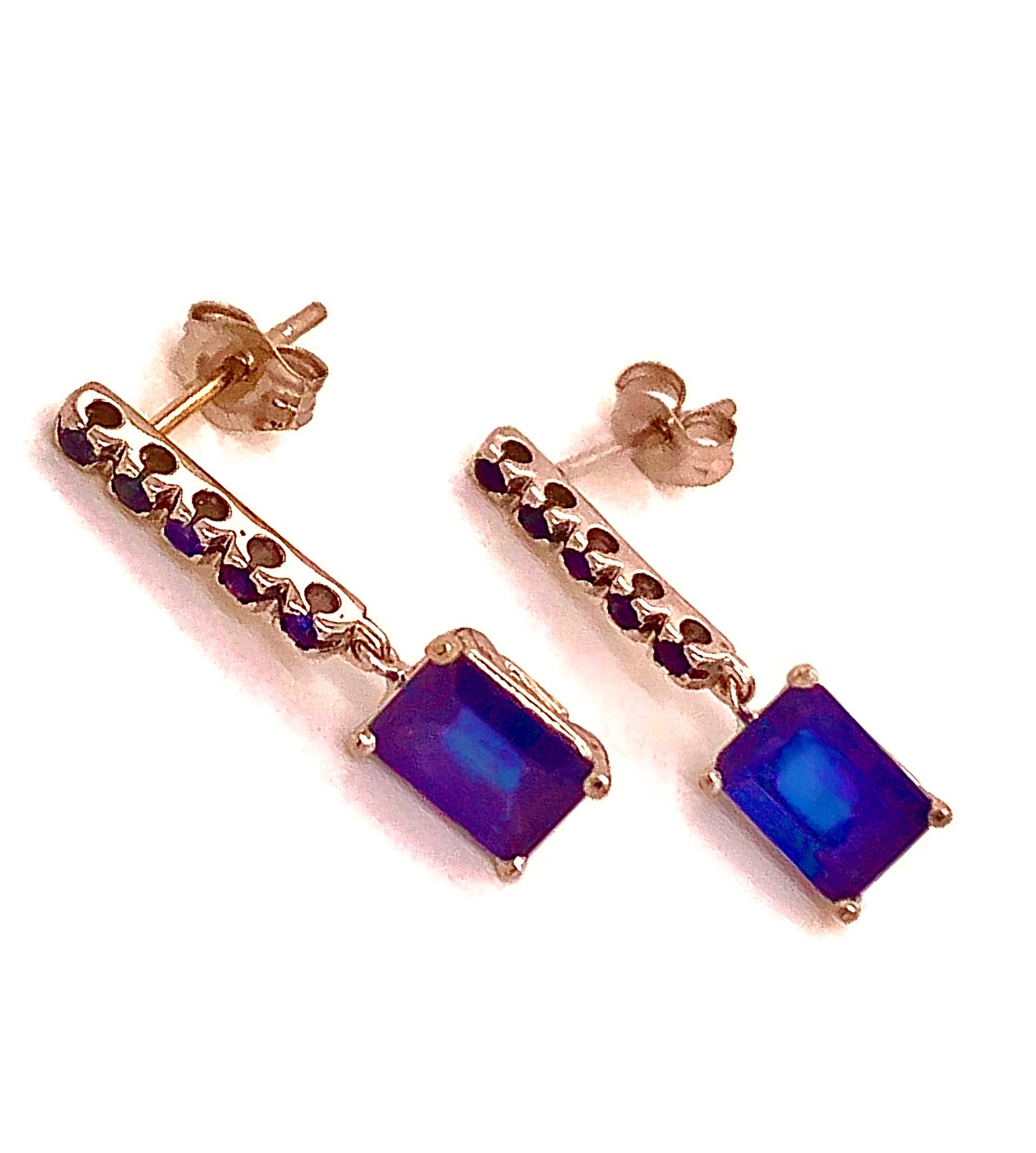 Natural Sapphire Dangle Earrings 14k Gold 2.01 TCW Certified $3,950 018682