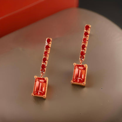 Rubellite Tourmaline Ruby Earrings 14k Gold 1.25 TCW Certified $3,950 018676