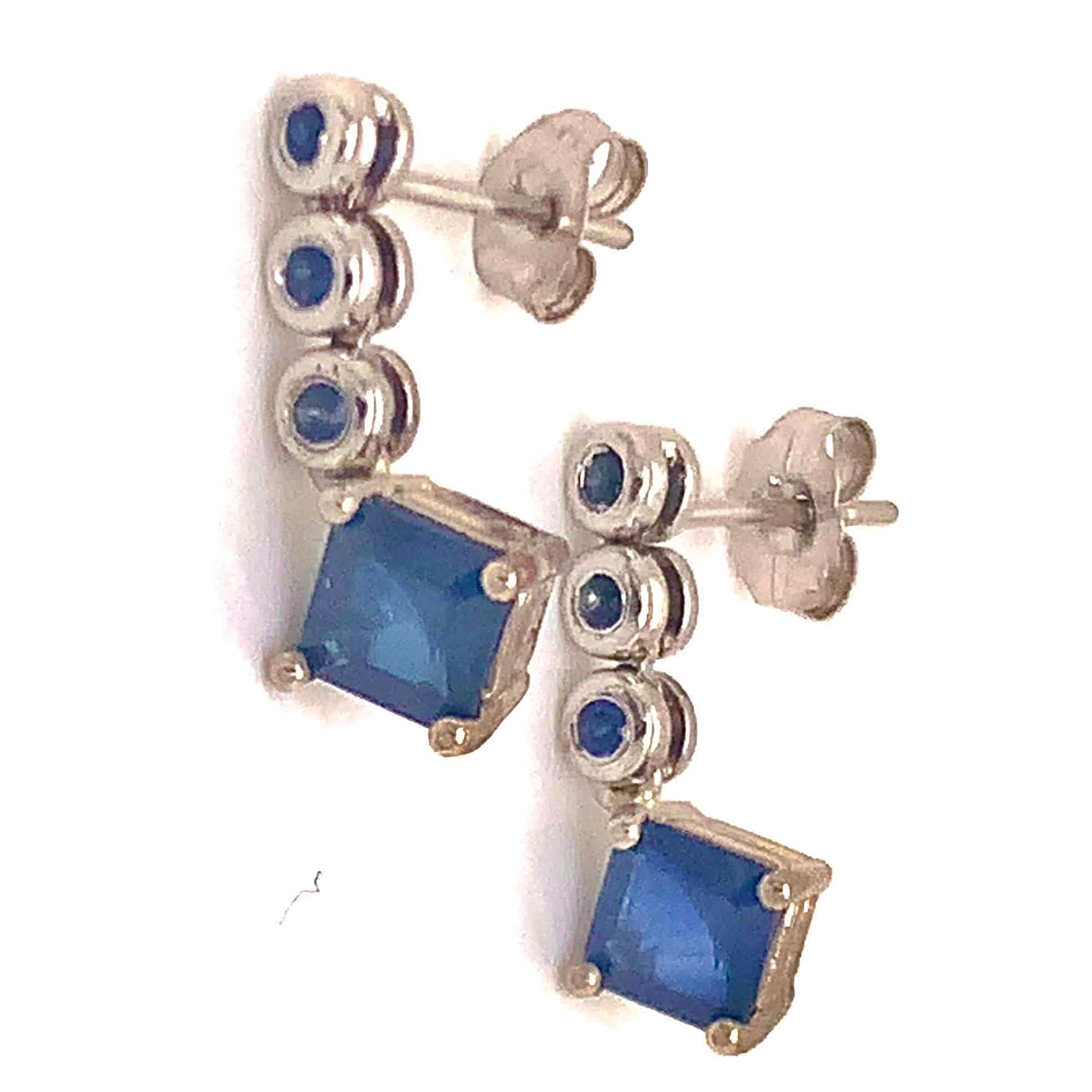 Natural Sapphire Dangle Earrings 14k Gold 1.32 TCW Certified $2,490 113471 - Certified Fine Jewelry