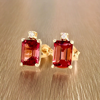 Natural Tourmaline Diamond Earrings 14k Gold 2.13 TCW Certified $1,950 018680