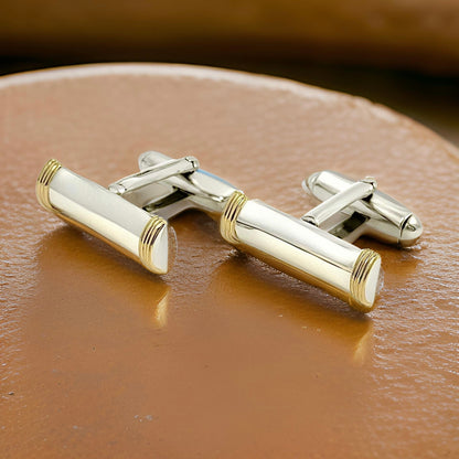 Tiffany & Co Estate Cufflinks 18k Gold Sterling Silver TIF669