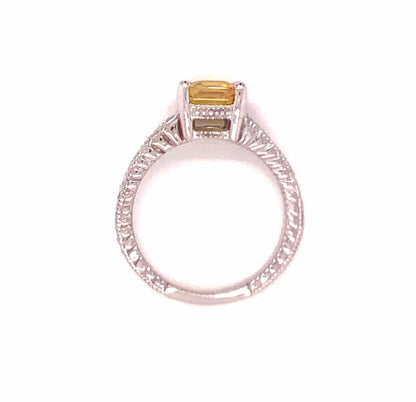 Diamond Yellow Sapphire Ring 14k Gold 1.66 tcw Women Certified $3,990 915184
