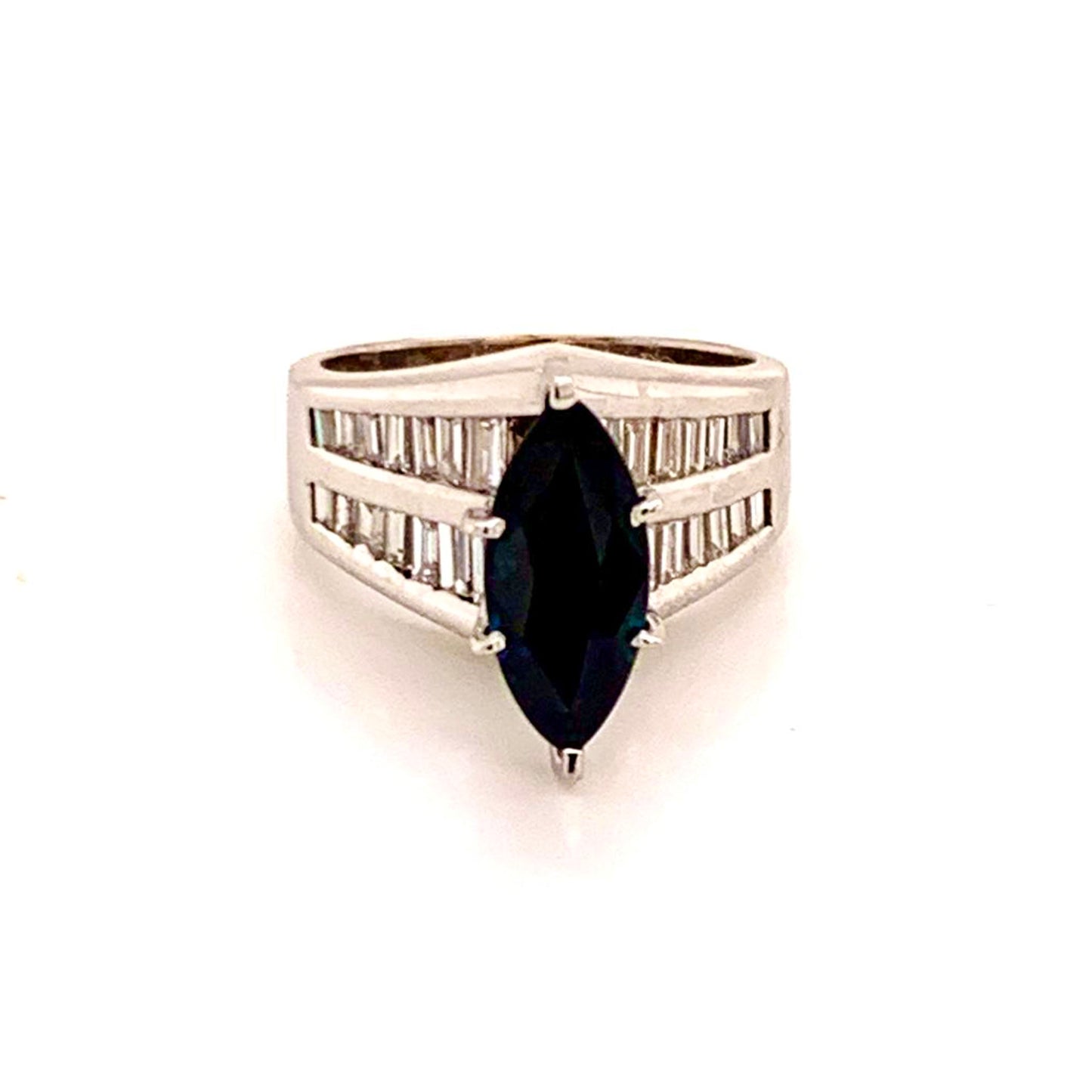 Diamond Sapphire Ring 14k Gold 2.60 TCW Women Certified $3,700 911204