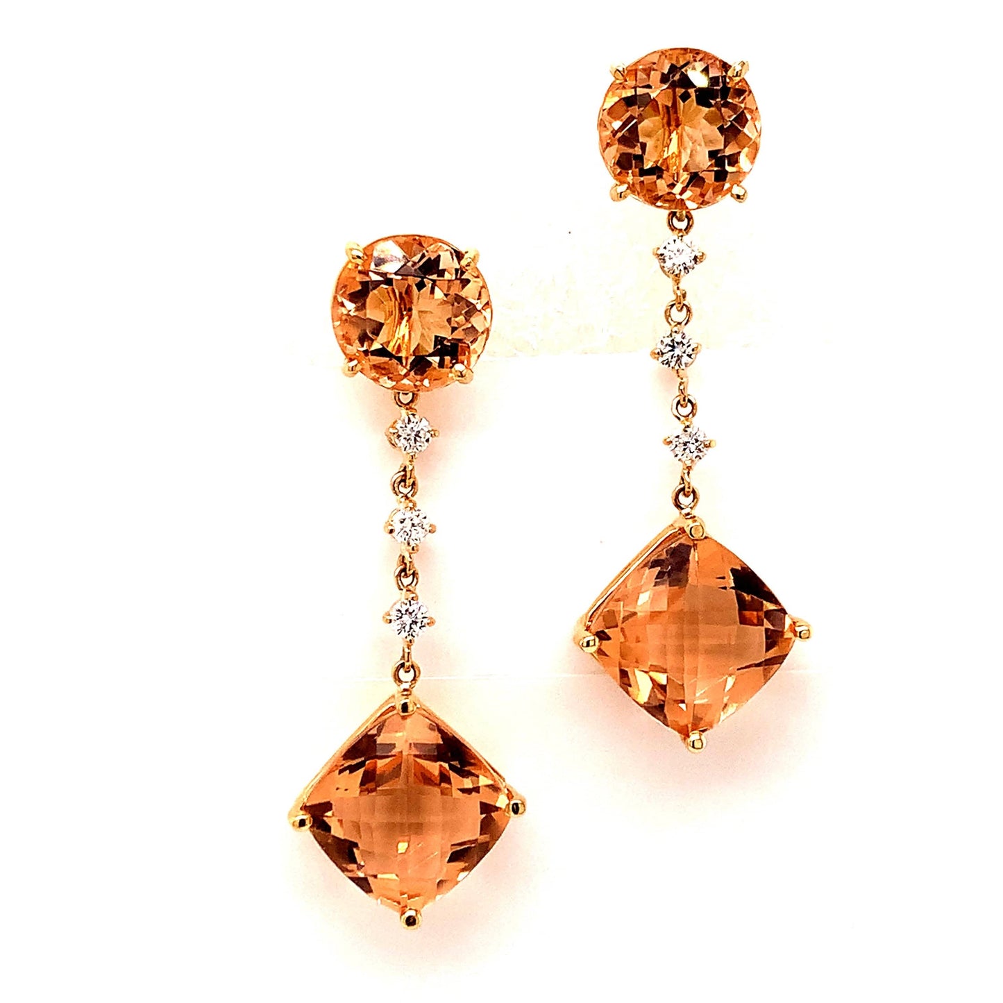 Natural Morganite Diamond Earrings 14k Gold 10.1 TCW Certified $5,950 111536