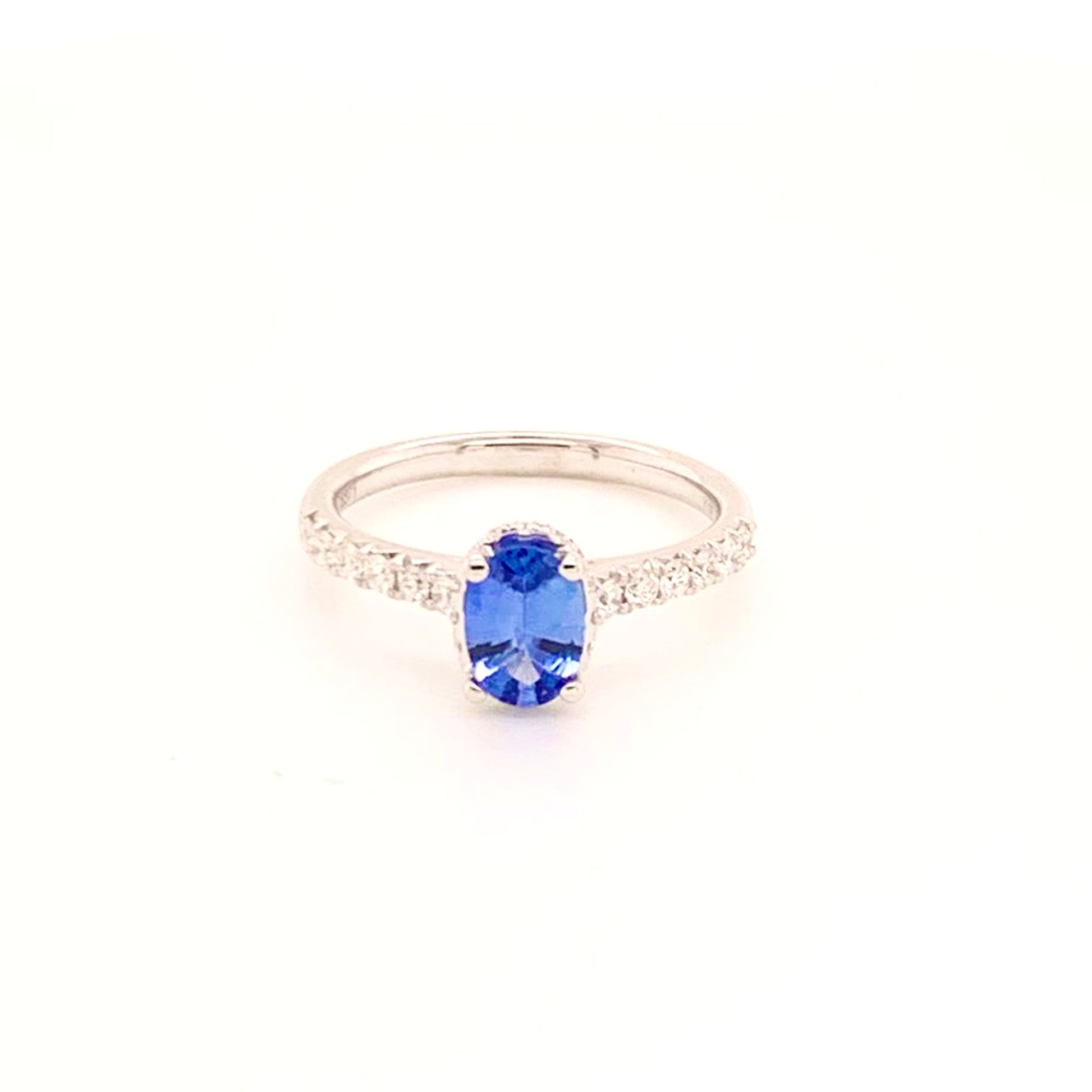 Diamond Sapphire Ring 18k Gold Women 1.725 TCW Certified $3990 913137 - Certified Fine Jewelry